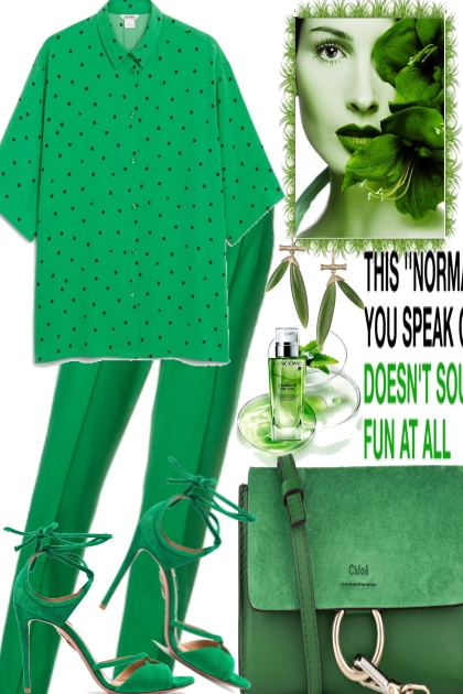 THE NATURE TURNS GREEN IN SPRING- combinação de moda