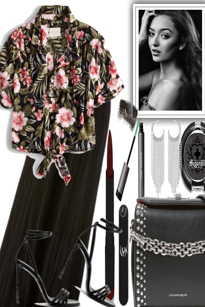 Rosé Flowers and Black- Fashion set