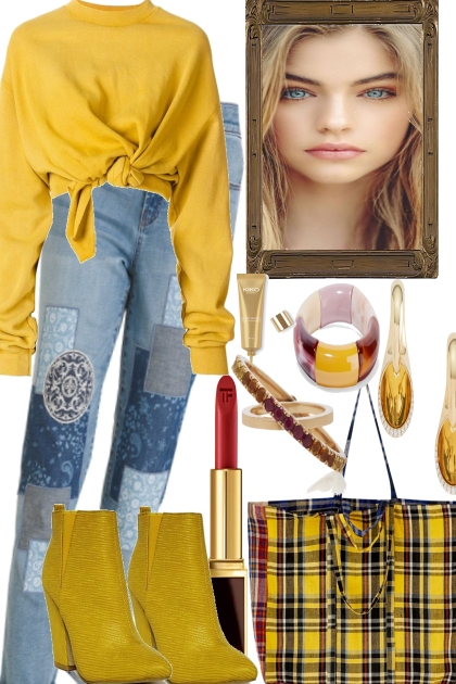 YELLOW AND YOUR JEANS- Combinaciónde moda