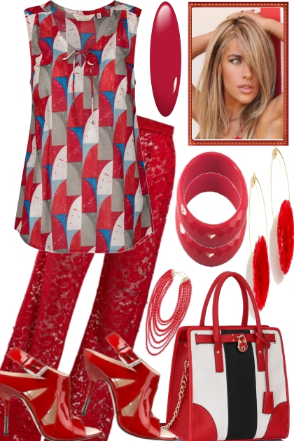 SHE LIKES A LITTLE BIT RED- Fashion set