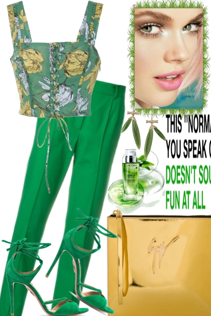 GREEN IN SPRING AND YELLOW- Fashion set