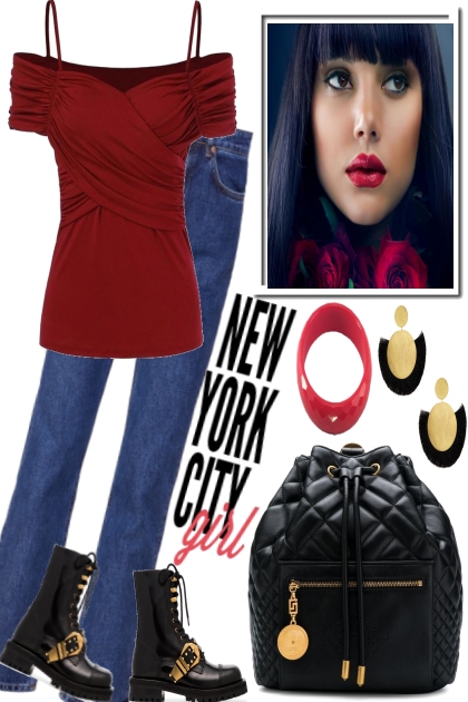 TO NEW YORK WITH RED- Fashion set