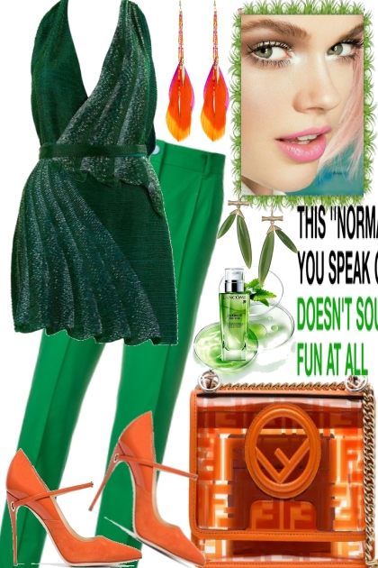 So green and also orange- Модное сочетание