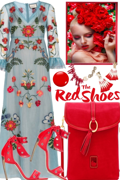 Red shoes for the summer- Combinazione di moda