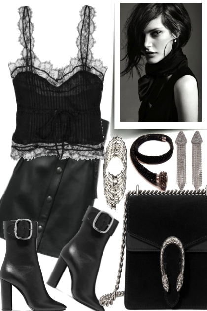 LACE AND LEATHER- Fashion set