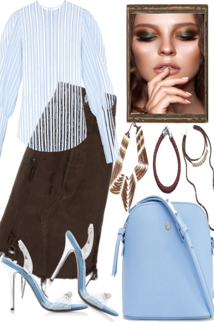 LIGHT BLUES WITH BROWNIES- combinação de moda