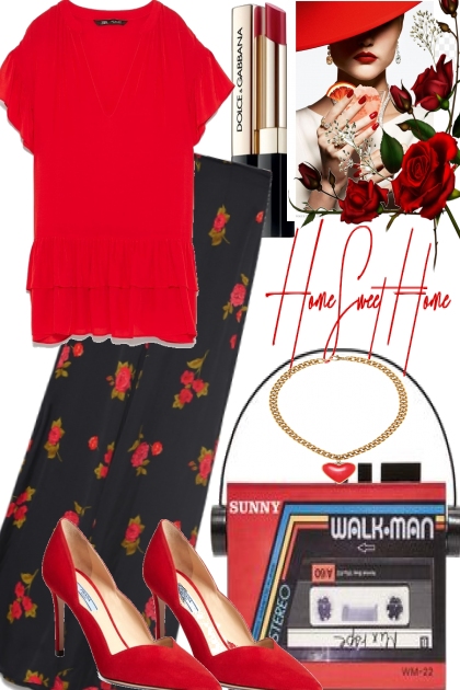 Red and Roses- Fashion set