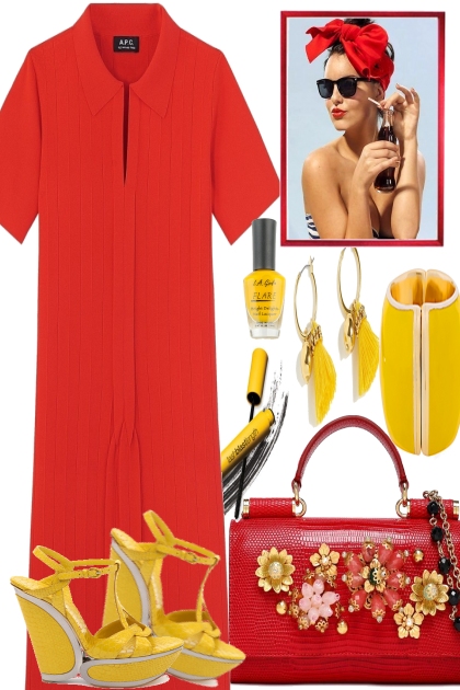 RED AND SUNSHINE.- combinação de moda