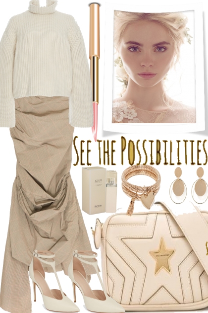 Go with white and beige- Fashion set