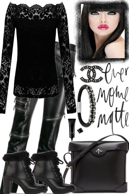 LEATHER AND LACE- Fashion set