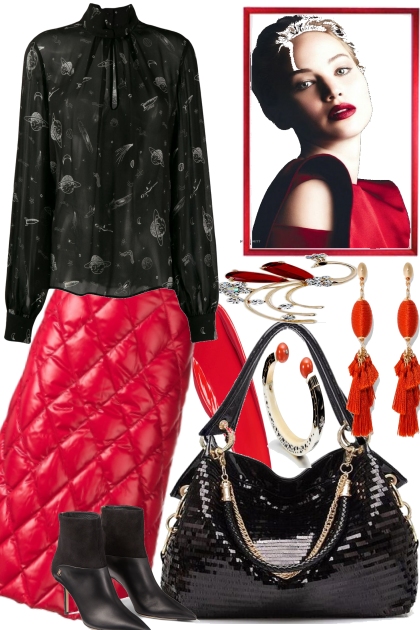 BLACK RED LADY- Fashion set
