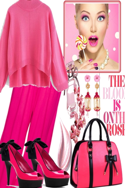 TOUCH OF BLACK FOR LOLLY POP PINK- Fashion set