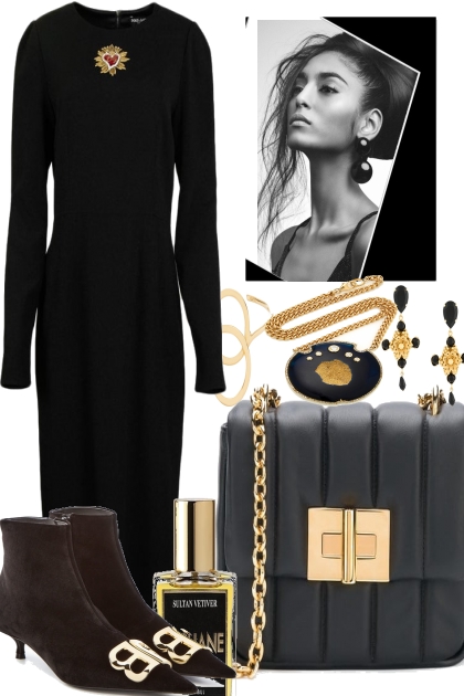 TIMELESS IN BLACK WITH GOLD- Fashion set