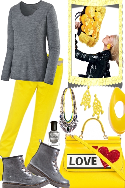 Love yellow with grey- Modna kombinacija