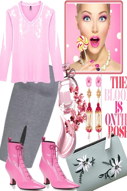 ROSE LOLLYPOP WITH GREY- Fashion set