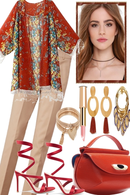SPRING WITH RED- Fashion set