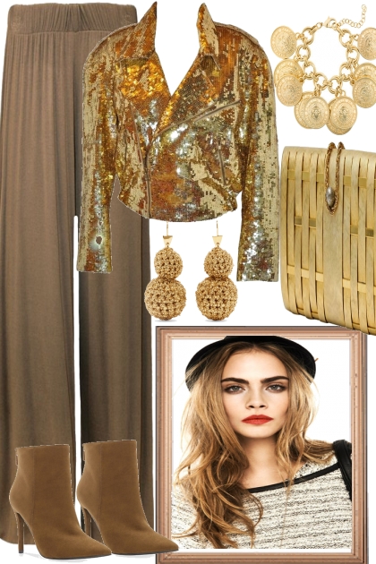 GOLD FOR A CASUAL GIRLS NIGHT- Fashion set