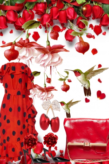 So Red and Roses- Combinazione di moda