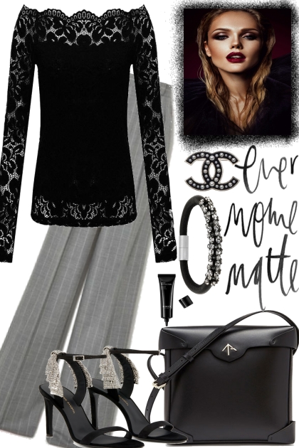 LACE WITH GREY- Fashion set