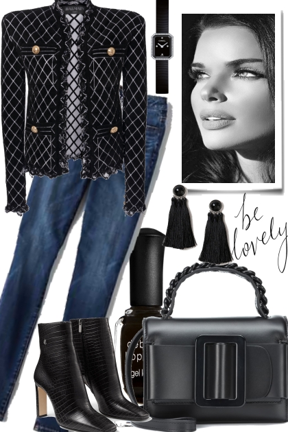 BE LOVELY, JEANS AND BLACK- Fashion set