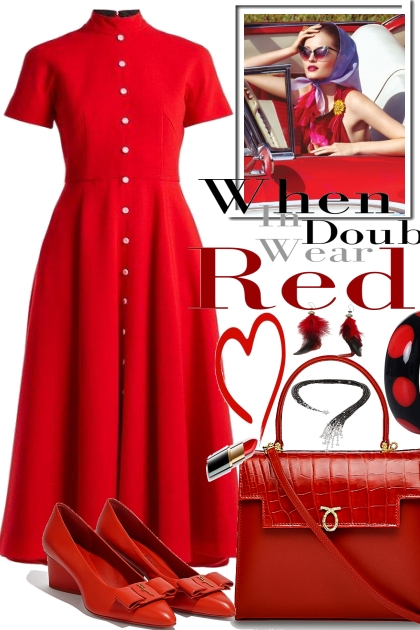 Lady wears Red- Fashion set