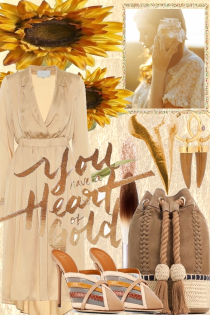 SUNFLOWERS WITH BEIGE- Fashion set