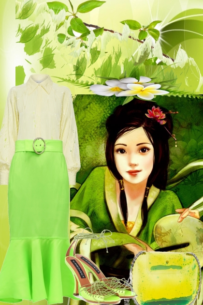 Springtime, time for greens- Fashion set