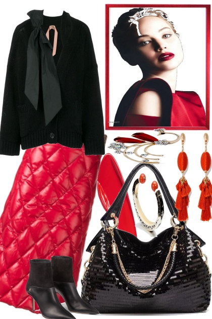 Bit Red with the Black- Fashion set