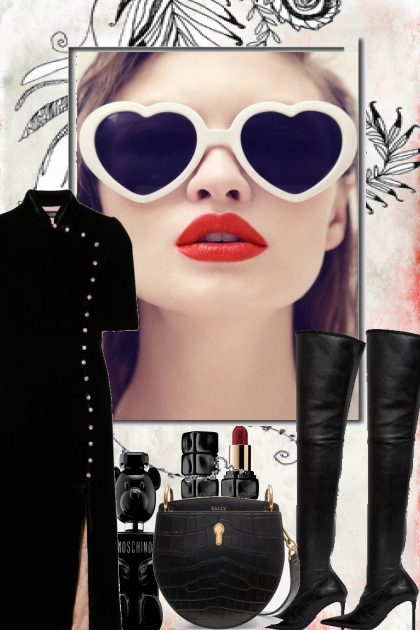 HOT BOOTS RED LIPS- Fashion set
