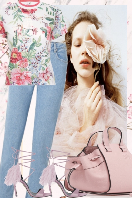JEANS WITH FLOWERS- Fashion set