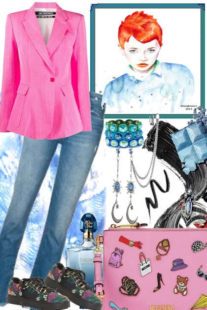 EASY IN JEANS WITH PINK- Fashion set