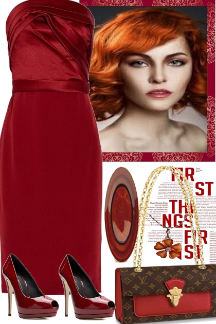 RED, ELEGANT FOR THE COCKTAILS- Модное сочетание