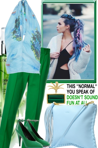 MIX THE GREEN WITH THE BLUES- Combinaciónde moda