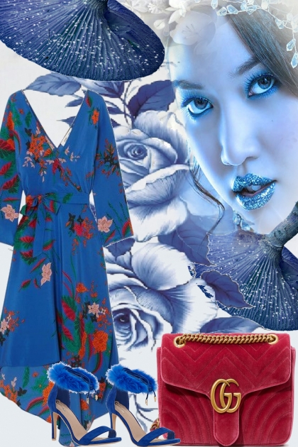 THE BLUES WITH RED.- Fashion set