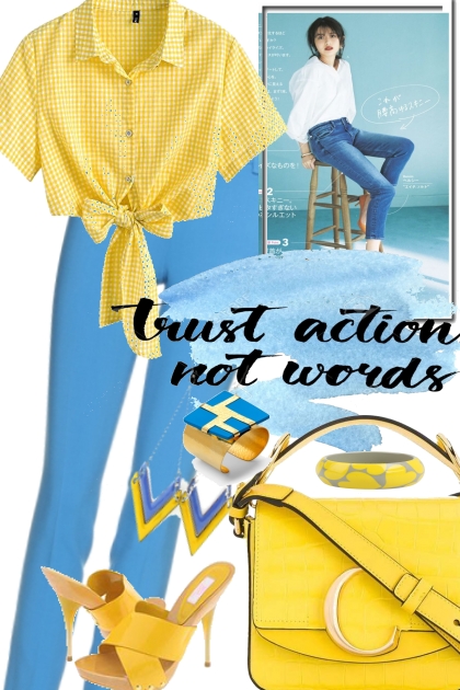 TRUST ACTION. NOT WORDS- Fashion set