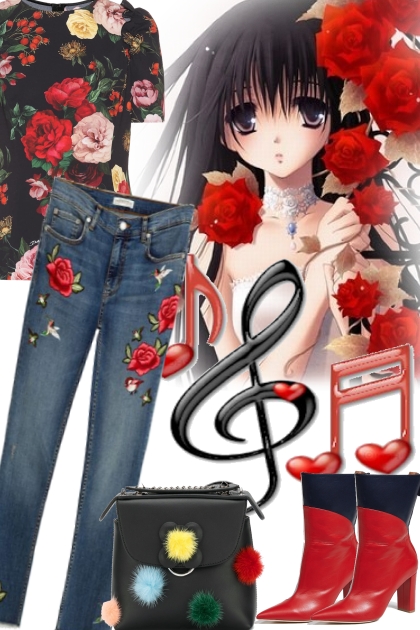 MUSIC AND JEANS- Fashion set