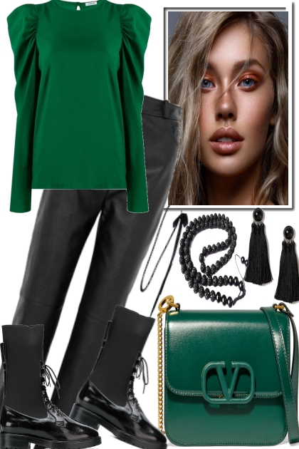 FALL WITH DARK GREEN- Combinaciónde moda