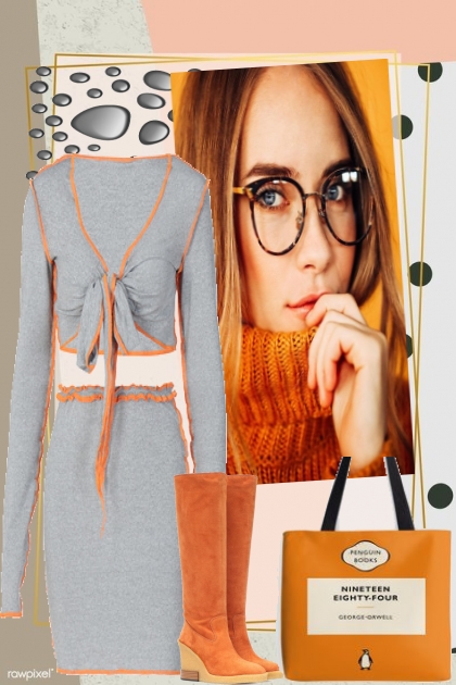 TOUCH OF ORANGE IN FALL- Fashion set