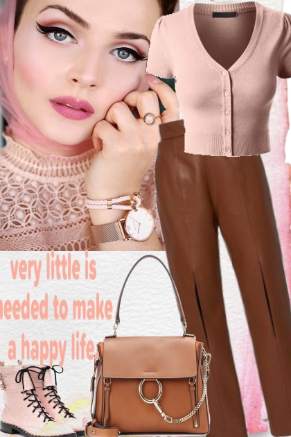 VERY  LITTLE IS NEEDED TO MAKE A HAPPY LIFE- Fashion set