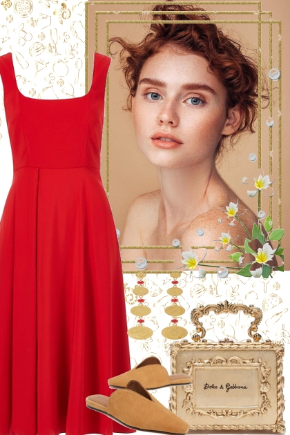 JUST A RED DRESS- Fashion set