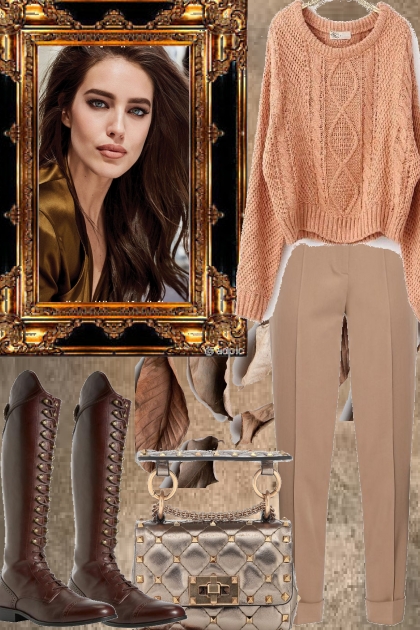 BROWN WITH NUDE- Fashion set