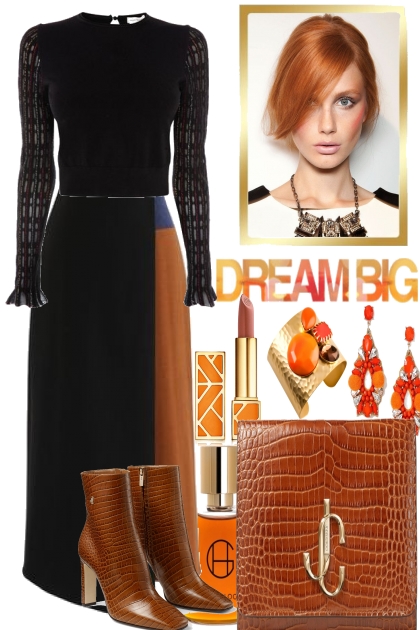 TOUCH OF ELEGANCE WITH COGNAC- Fashion set