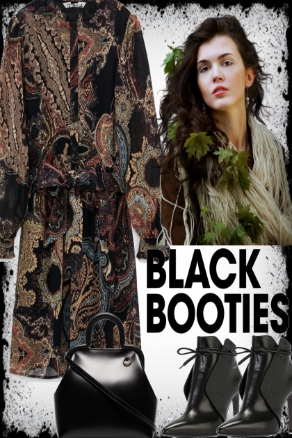 BLACK BOOTIES- Fashion set
