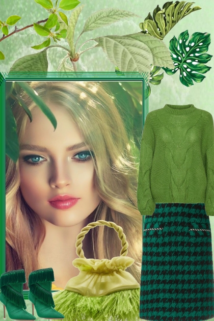 GREEN, GREEN, GREEN- Combinazione di moda