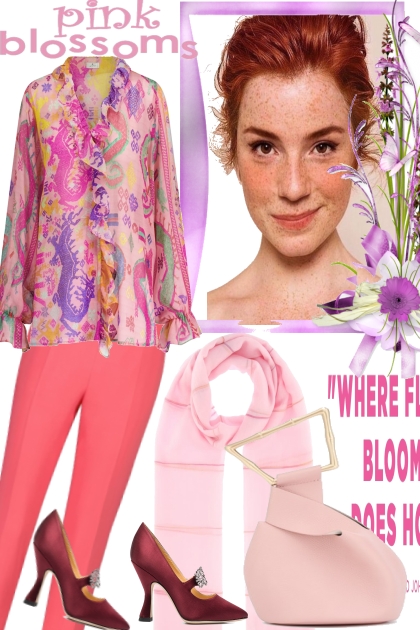 pink blossoms .- Fashion set
