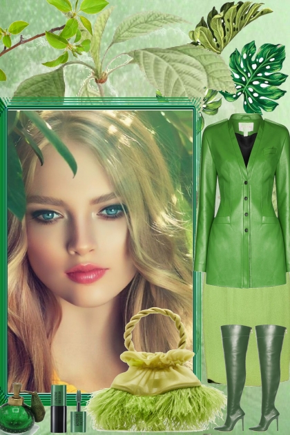 SHE GOES WITH  HER  GREENS- Fashion set