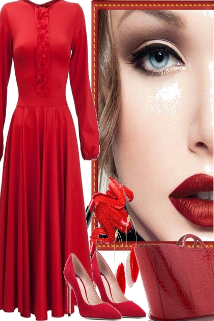 AGAIN, RED ALSO FITS GOOD TO X-MAS- Fashion set