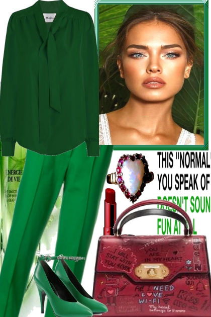 GREEN GIRL, TOUCH RED- Fashion set
