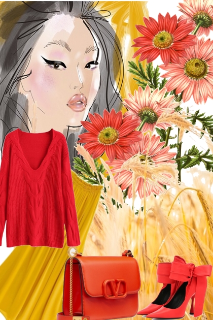 WEAR RED AND SUNSHINE- Модное сочетание