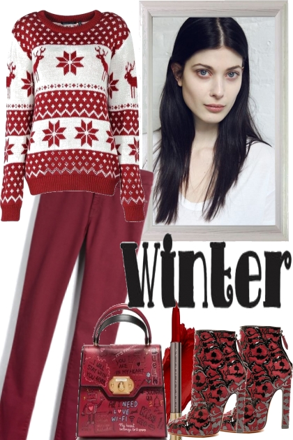 WINTER IN RED- Fashion set